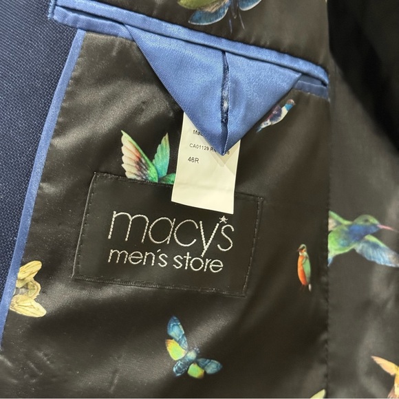 TALLIA Blazer Men 46R Navy Blue Pankou Chinese Traditional Knotted Frog Buttons - Picture 12 of 15